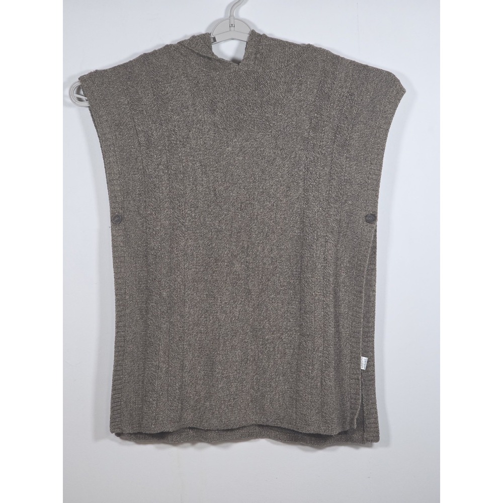 Toad Co Womens ML Pico Poncho Sweater Brown Lambswool Knit Pullover Cozy Cape